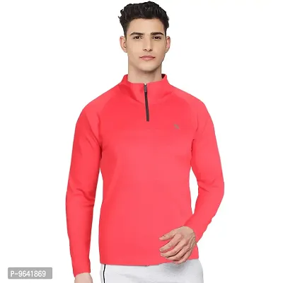 FTX Comfortable Polyester Solid High Neck Tees For Men