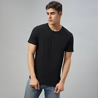 Stylish Black Cotton Tees For Men-thumb2