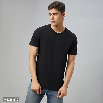 Stylish Black Cotton Tees For Men-thumb3