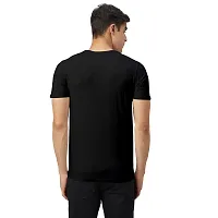 Stylish Black Cotton Blend Tees For Men-thumb1