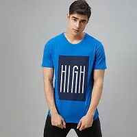 Stylish Blue Cotton Tees For Men-thumb2