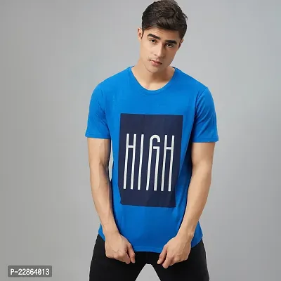 Stylish Blue Cotton Tees For Men-thumb3