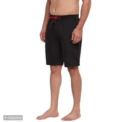 FTX Men's Solid Woven Cotton Shorts - Black-thumb2