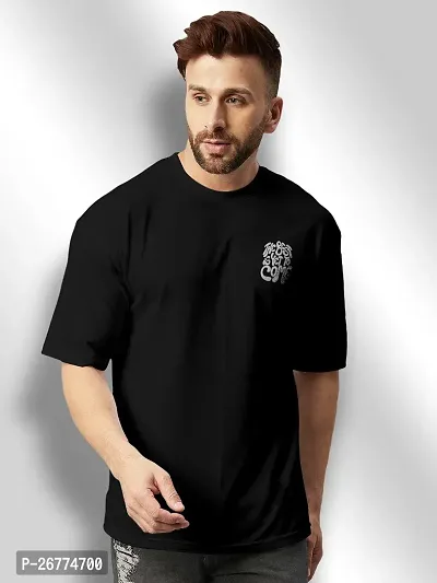 FTX Men Round Neck Oversized Black Tshirt