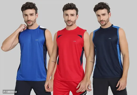 Drifit Mens Solid Roundneck Sleeveless Sports T-Shirt