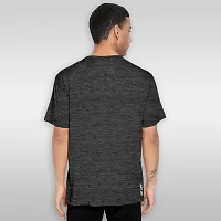 FTX Men Solid Round Neck Half Sleeve Dark Grey Tshirt-thumb1