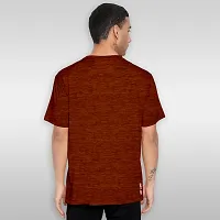 FTX Men Solid Round Neck Half Sleeve Orange Tshirt-thumb1