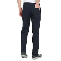 FTX Stylish Blue Cotton Solid Regular Trousers For Men-thumb1