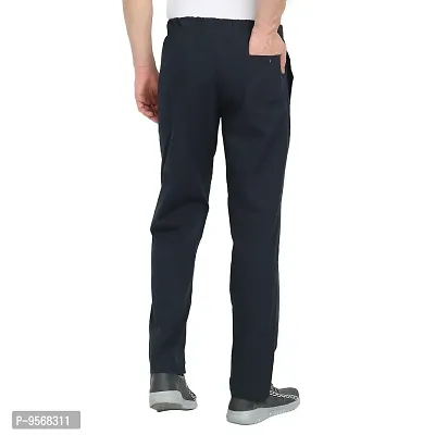 FTX Stylish Blue Cotton Solid Regular Trousers For Men-thumb2