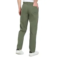 FTX Stylish Green Cotton Solid Regular Trousers For Men-thumb1