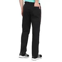 FTX Stylish Black Cotton Solid Regular Trousers For Men-thumb1