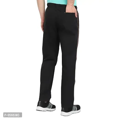 FTX Stylish Black Cotton Solid Regular Trousers For Men-thumb2