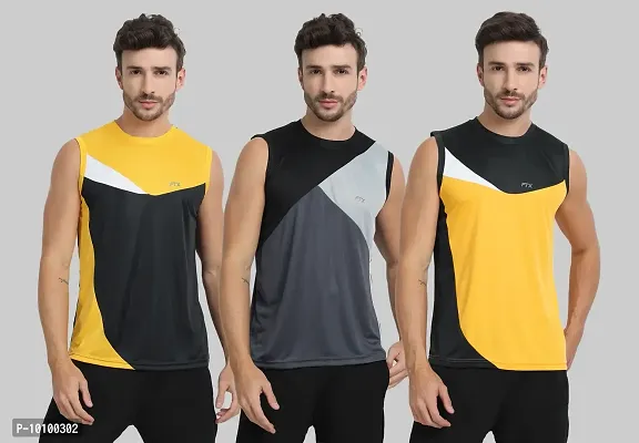 Drifit Mens Solid Roundneck Sleeveless Sports T-Shirt