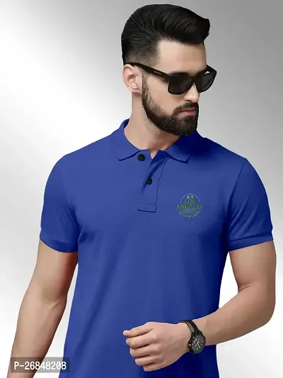 FTX Men Polo Neck Half Sleeve Blue Tshirt