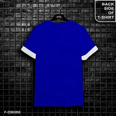 Stylish Blue Cotton Blend Tees For Men-thumb2