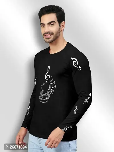 FTX Men Round Neck Cotton Rich Full Sleeve Printed Black Tshirt-thumb4