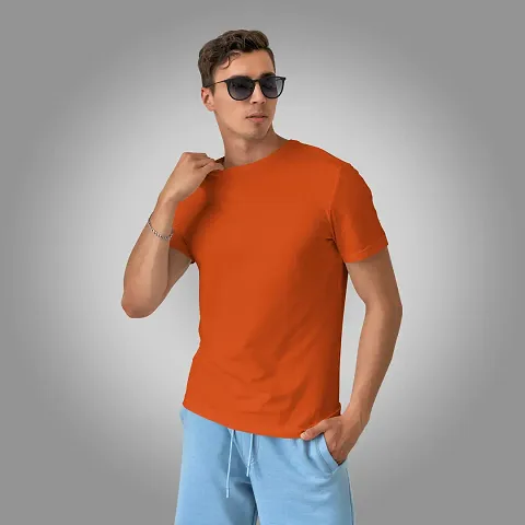 Stylish Fancy Solid Round Neck T-Shirts For Men