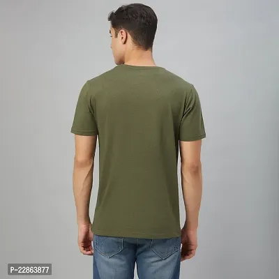 Stylish Green Cotton Tees For Men-thumb2