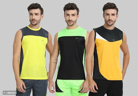 Drifit Mens Solid Roundneck Sleeveless Sports T-Shirt