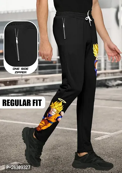FTX Men Regular Fit Anime Printed Black Track Pant-thumb0