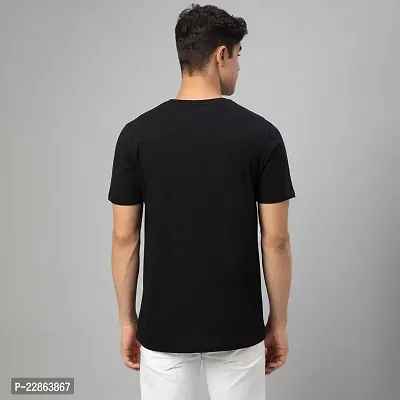 Stylish Black Cotton Tees For Men-thumb2