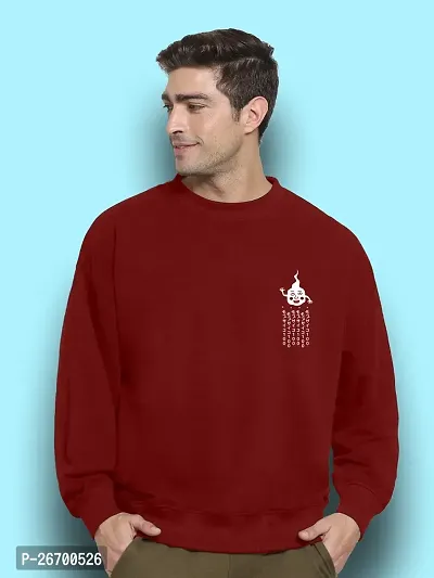 FTX Men Round Neck Printed Maroon Sweatshirt