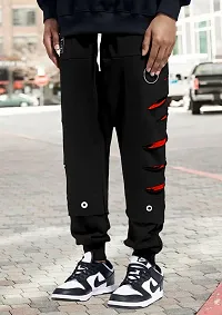 FTX Men Cut  Sew Regular Fit Black Track Pant-thumb3