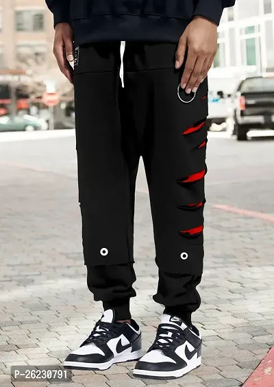 FTX Men Cut  Sew Regular Fit Black Track Pant-thumb4