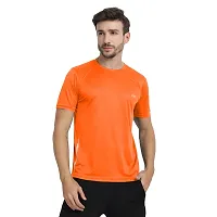 Stylish Multicoloured  Polyester Solid Round Neck Tees for Men Pack of 8-thumb2