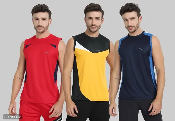 Drifit Mens Solid Roundneck Sleeveless Sports T-Shirt