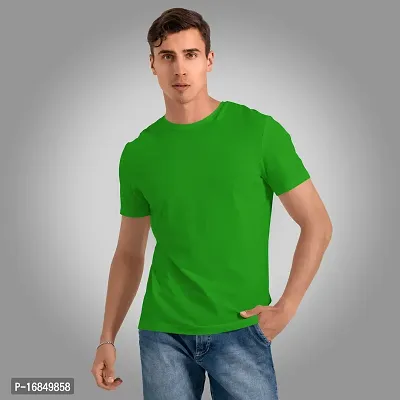 Stylish Fancy Polyester Solid Round Neck T-Shirts For Men-thumb2