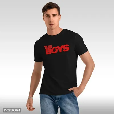 Stylish Black Polyester Tees For Men