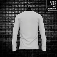 Stylish White Cotton Blend Tees For Men-thumb1