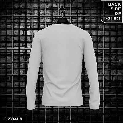 Stylish White Cotton Blend Tees For Men-thumb2