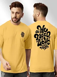 FTX Men Round Neck Oversized Yellow Tshirt-thumb4