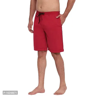 FTX Men's Solid Woven Cotton Shorts - Red-thumb2