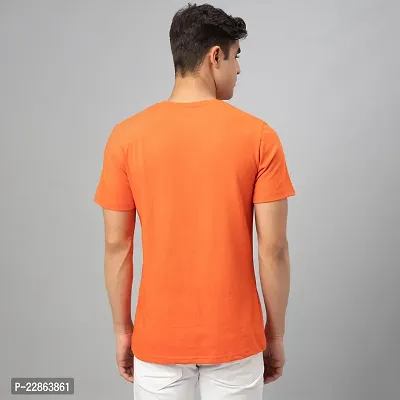 Stylish Orange Cotton Tees For Men-thumb2