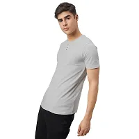 Stylish Grey Cotton Blend Tees For Men-thumb2