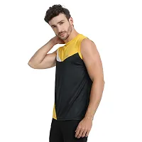 Stylish Multicoloured Polyester Colourblocked Gym Vest For Men Pack Of 3-thumb2