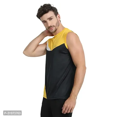 Stylish Multicoloured Polyester Colourblocked Gym Vest For Men Pack Of 3-thumb3