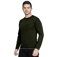 FTX Men Solid Round Neck Full Sleeve Olive Tshirt-thumb3