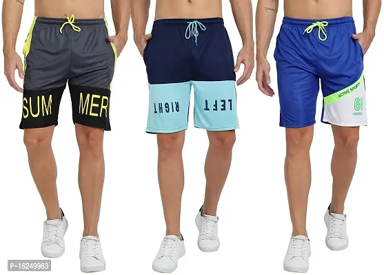 FTX Men's Regular Fit Polyester Dri-Fit Shorts Combo - Set of 3 (705)-thumb0
