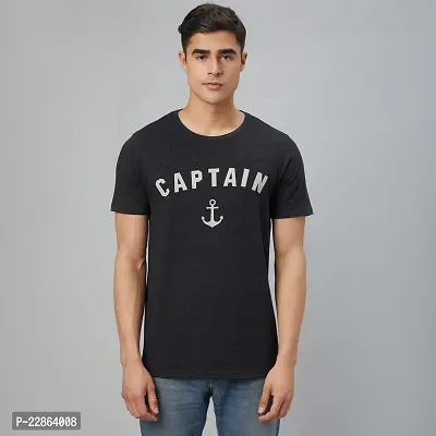 Stylish Black Cotton Tees For Men-thumb0