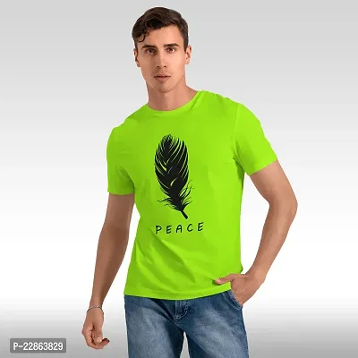 Stylish Green Polyester Tees For Men