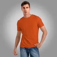 Stylish Fancy Polyester Solid Round Neck T-Shirts For Men-thumb1