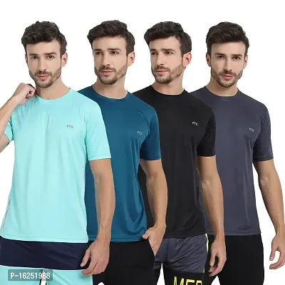 FTX Men's Dri-Fit Polyester Round Neck Half Sleeves T-Shirt- Pack of