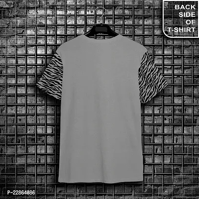 Stylish Grey Cotton Blend Tees For Men-thumb2