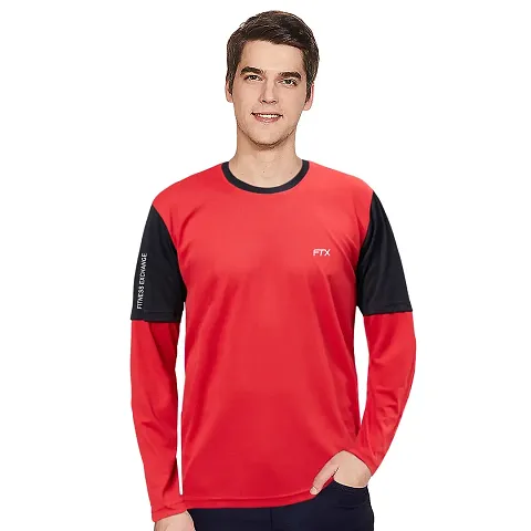 Comfortable Polyester Solid Round Neck Full Sleeves T-Shirt For Men