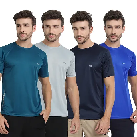 FTX MENS SOLID ROUND NECK T-SHIRT PACK OF 4