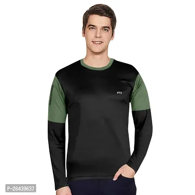 FTX Men Round Neck Full Sleeve Black Tshirt